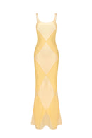 Diamond Patchwork Dress - Yellow