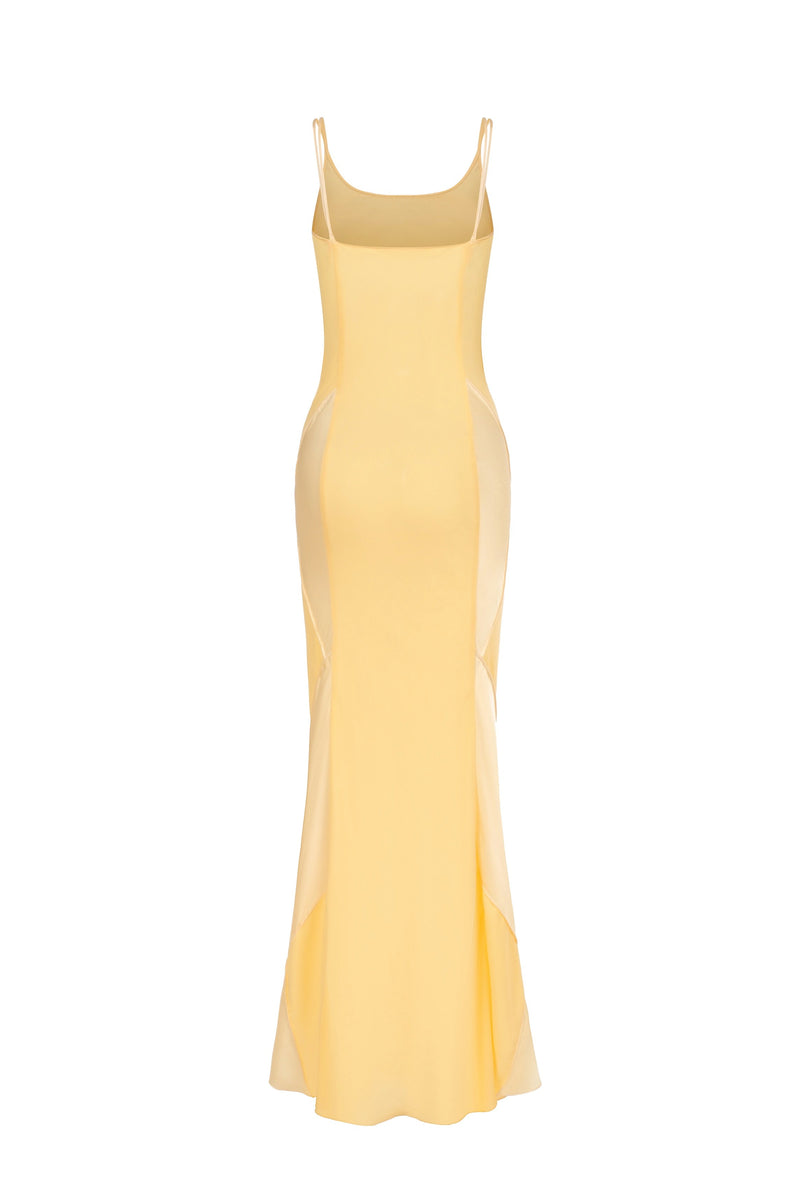 Diamond Patchwork Dress - Yellow