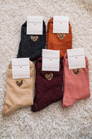 Chaussettes Cœurs Léo Bordeaux