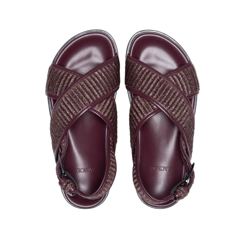 Sandalia Bianca Rafia Burdeos