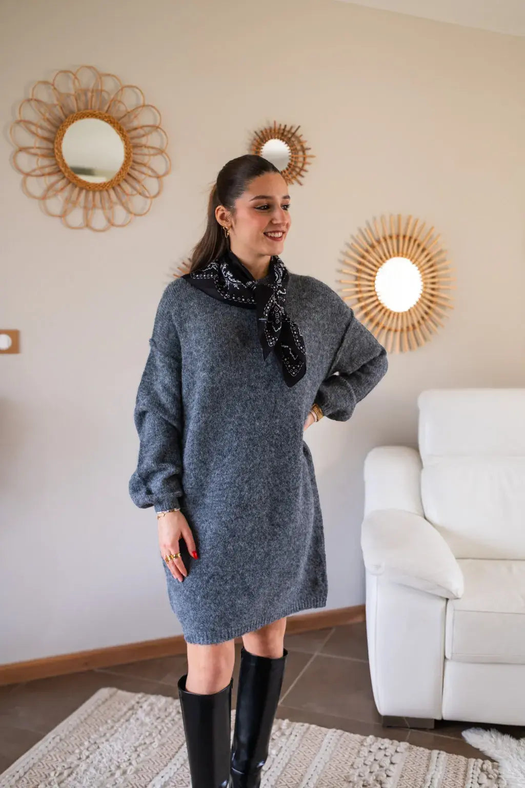 Vestido Jersey Rachelle - Gris Oscuro