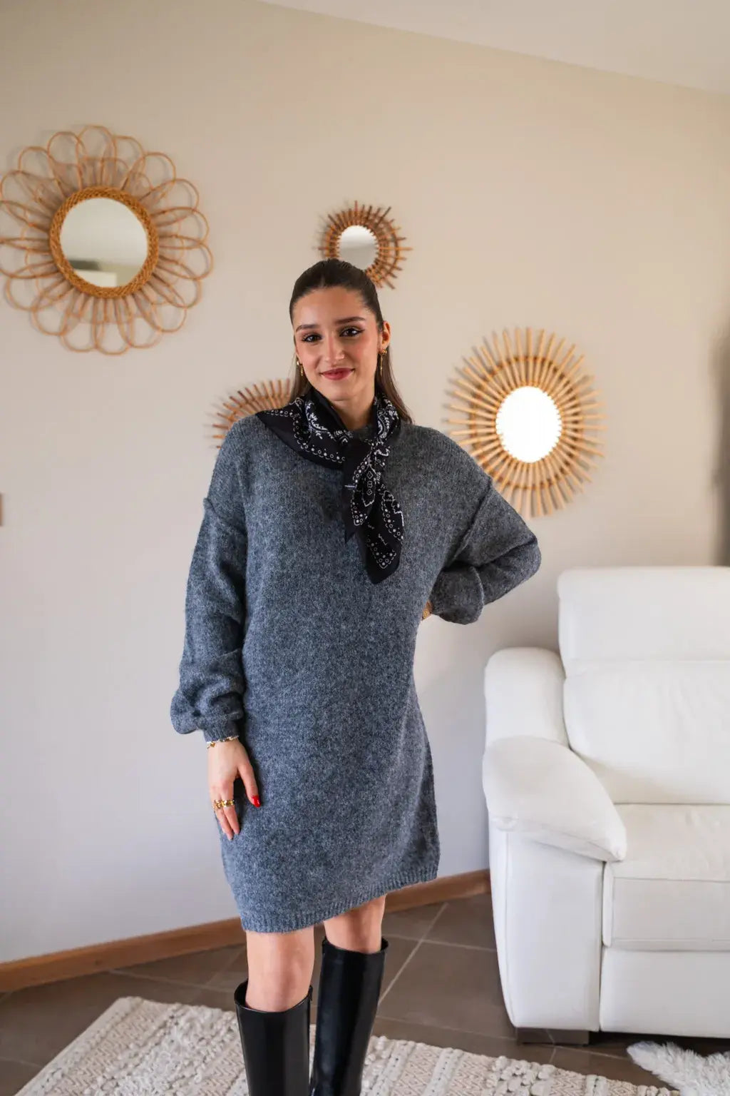 Vestido Jersey Rachelle - Gris Oscuro