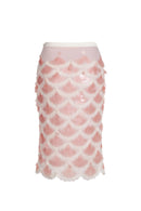 Jupe Midi En Sequins Sirène - Rose