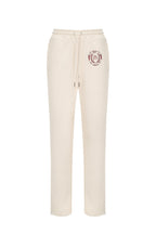 Pantalón de Sudadera de Punto de Algodón Mezclado con Bordados - Beige