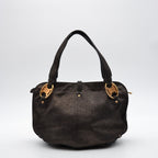 Céline Vintage Triomphe Logo Iridescent Faux Suede Bag