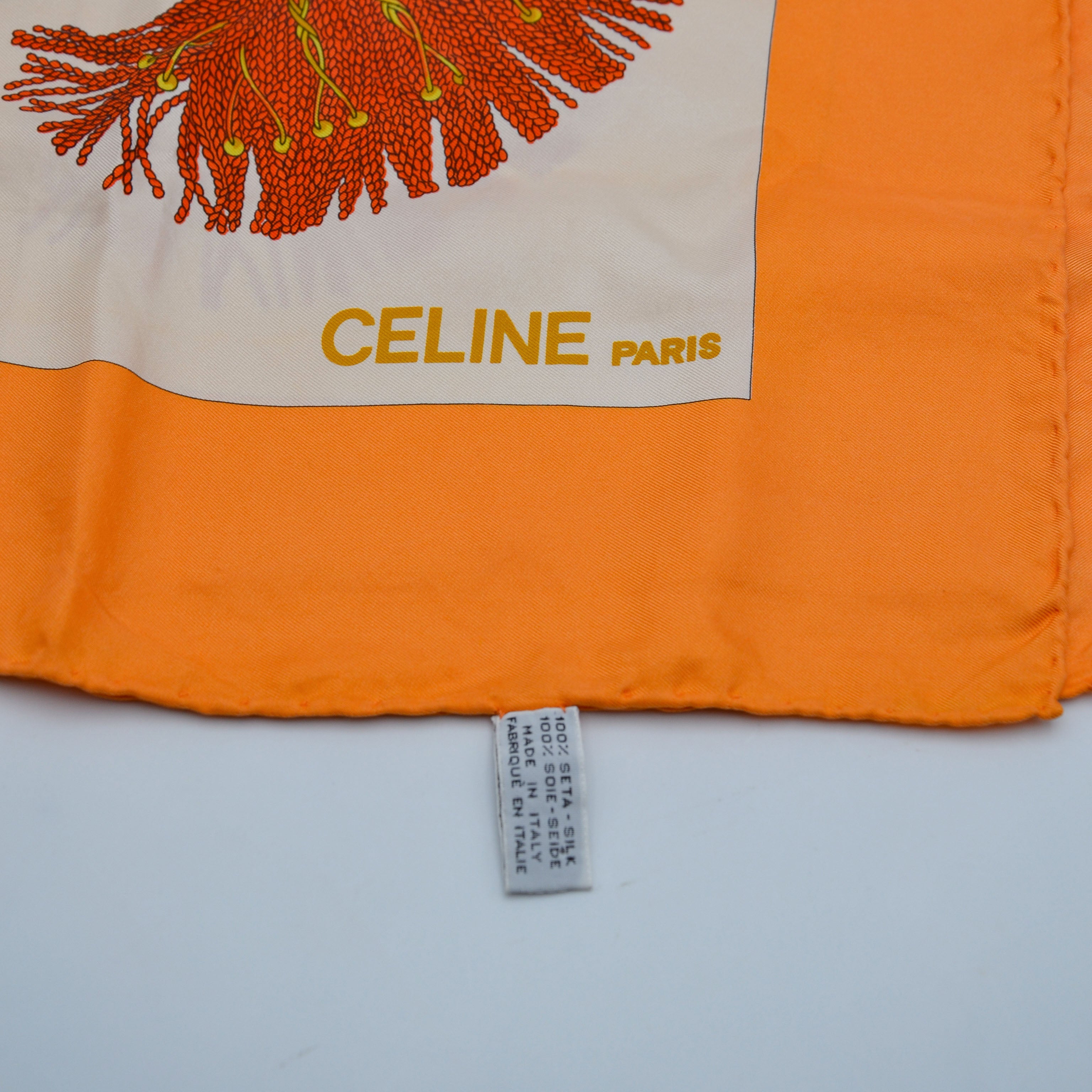 Foulard Céline Soie Motif Pompons
