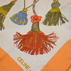 Foulard Céline Soie Motif Pompons