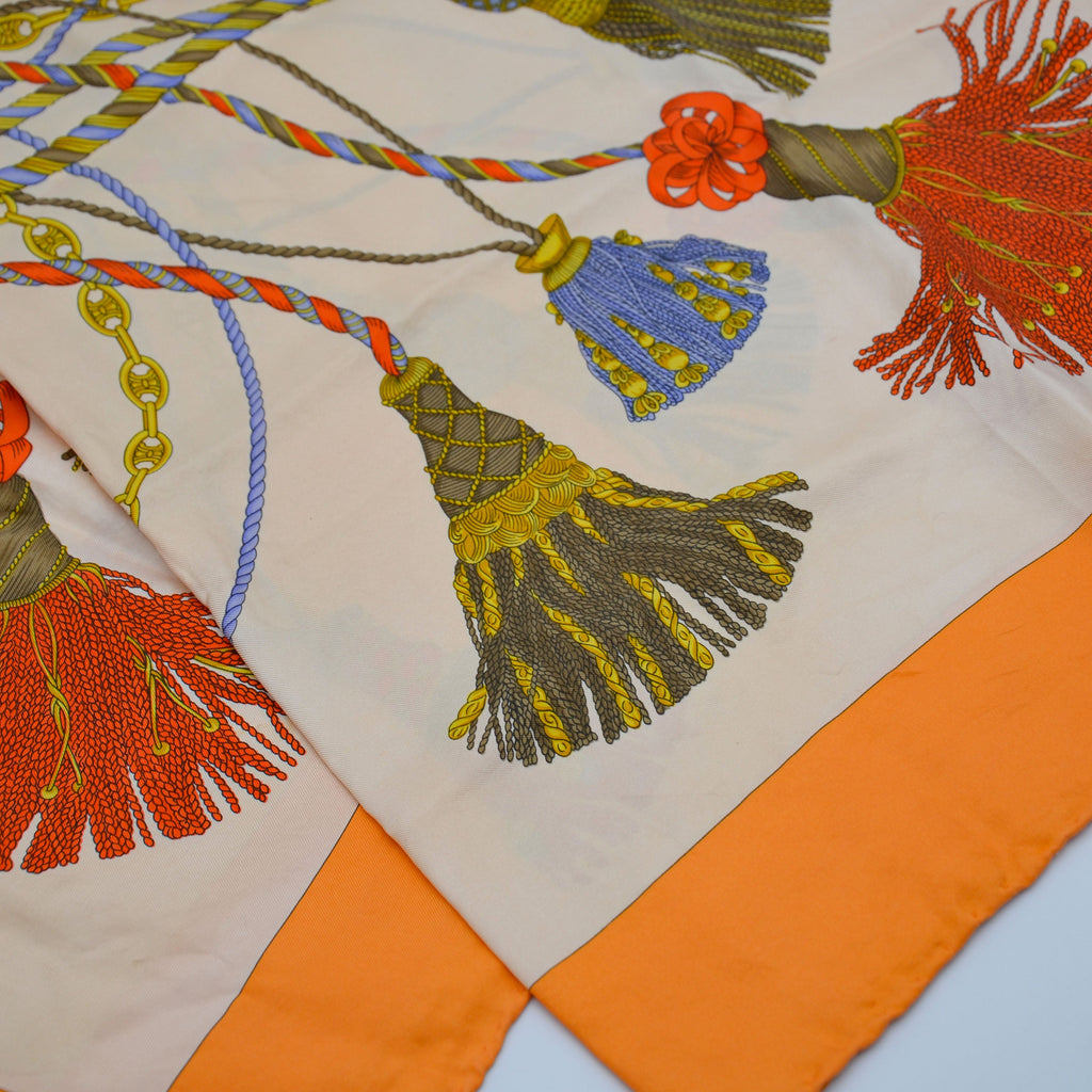 Foulard Céline Soie Motif Pompons