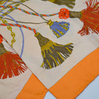 Foulard Céline Soie Motif Pompons