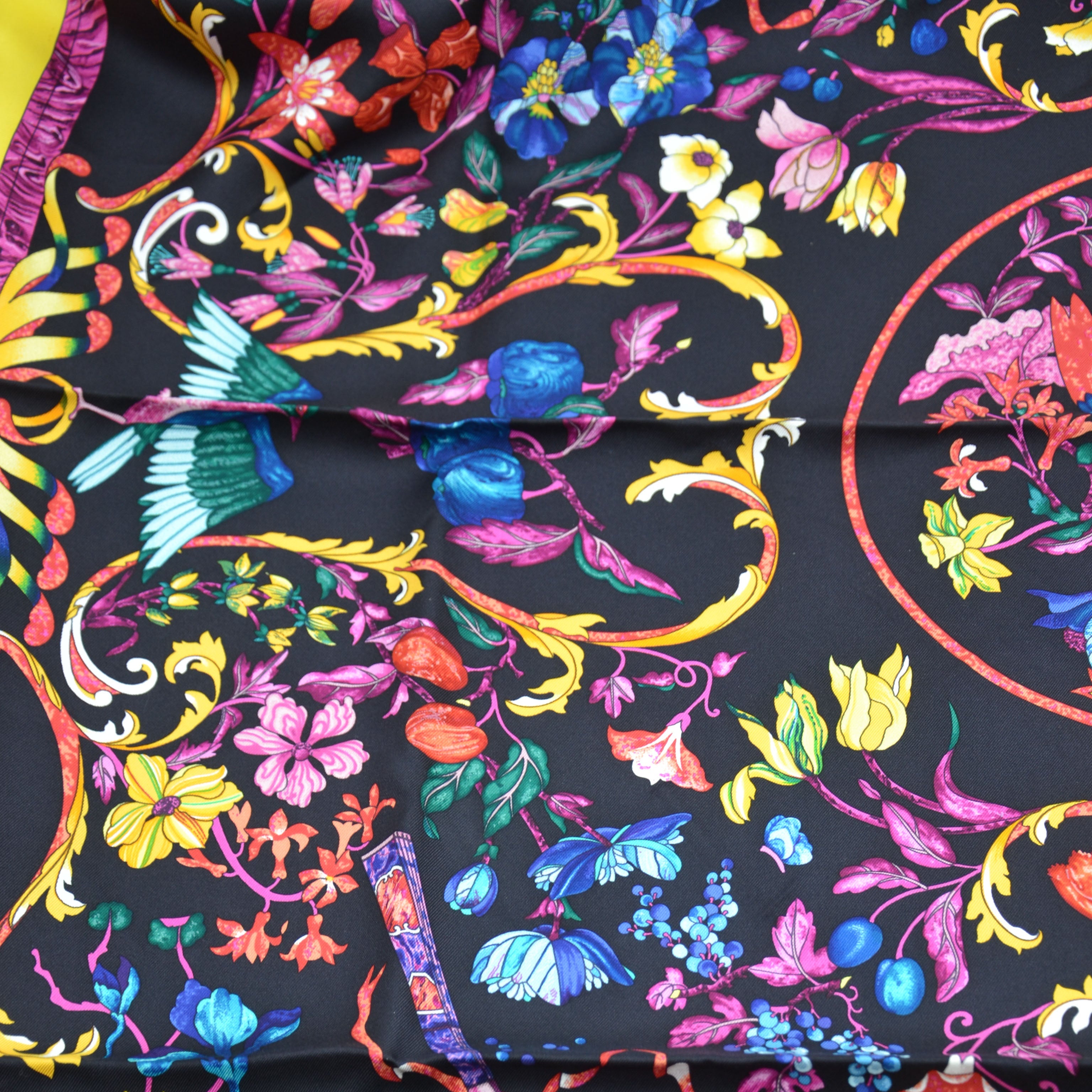 Hermès Silk Floral Pattern Scarf