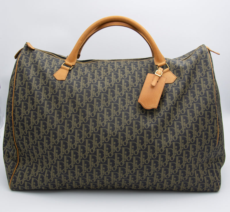 Sac De Voyage Dior Vintage En Toile Enduite Oblique