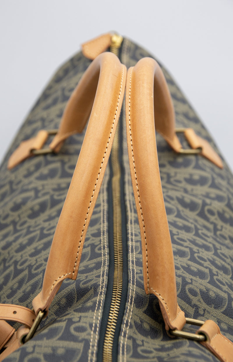 Sac De Voyage Dior Vintage En Toile Enduite Oblique