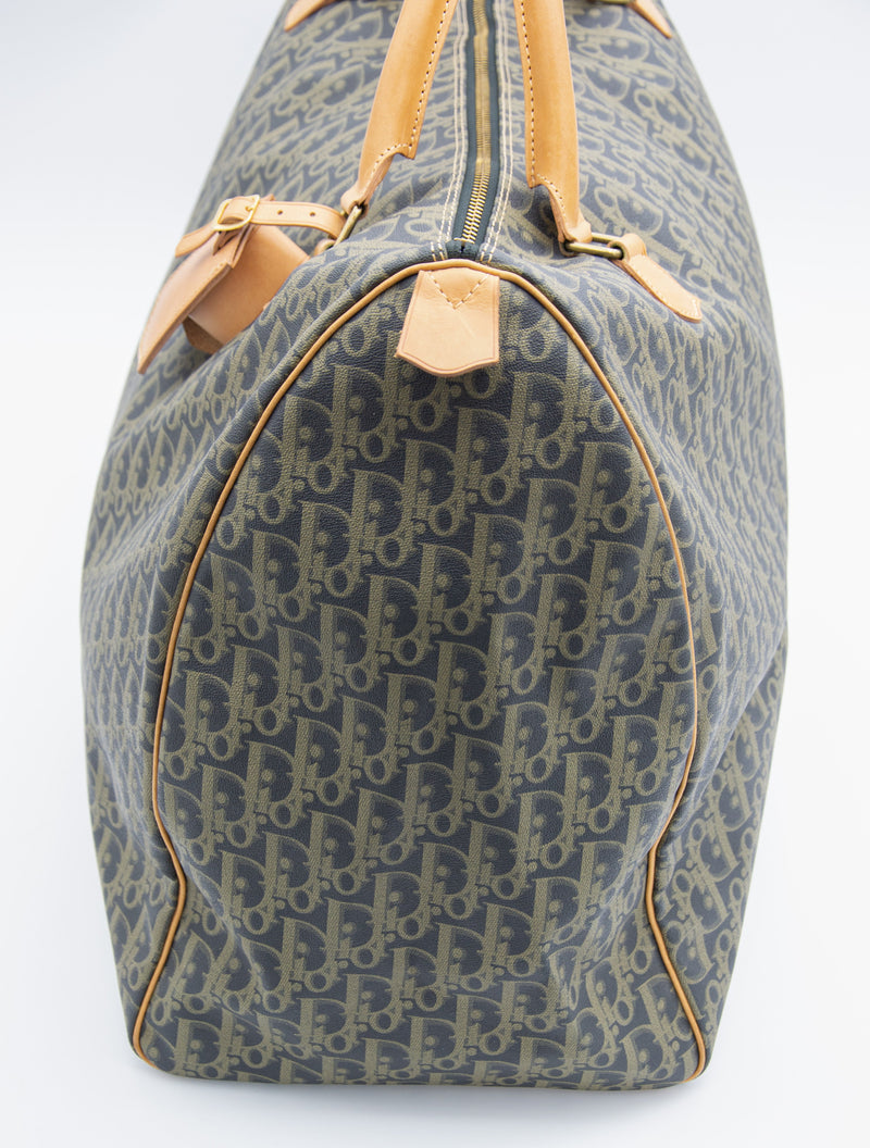 Sac De Voyage Dior Vintage En Toile Enduite Oblique
