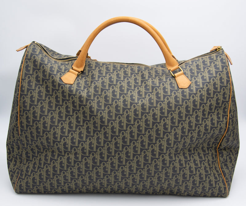 Sac De Voyage Dior Vintage En Toile Enduite Oblique