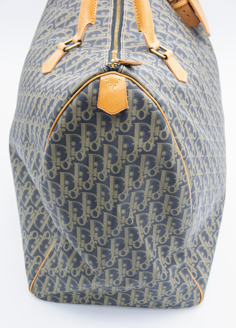 Sac De Voyage Dior Vintage En Toile Enduite Oblique