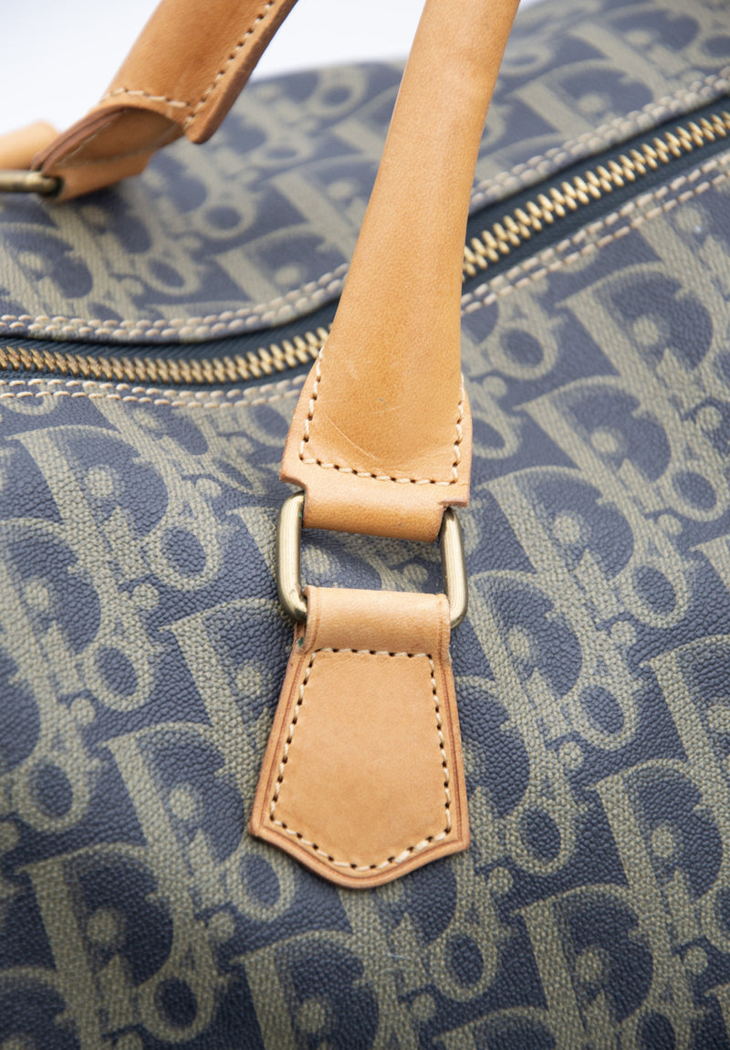 Sac De Voyage Dior Vintage En Toile Enduite Oblique