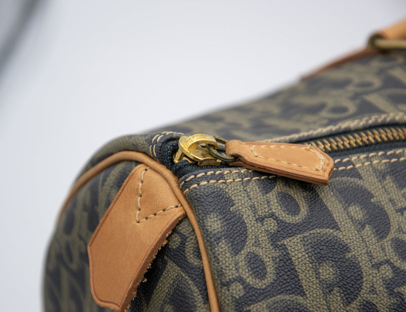 Sac De Voyage Dior Vintage En Toile Enduite Oblique