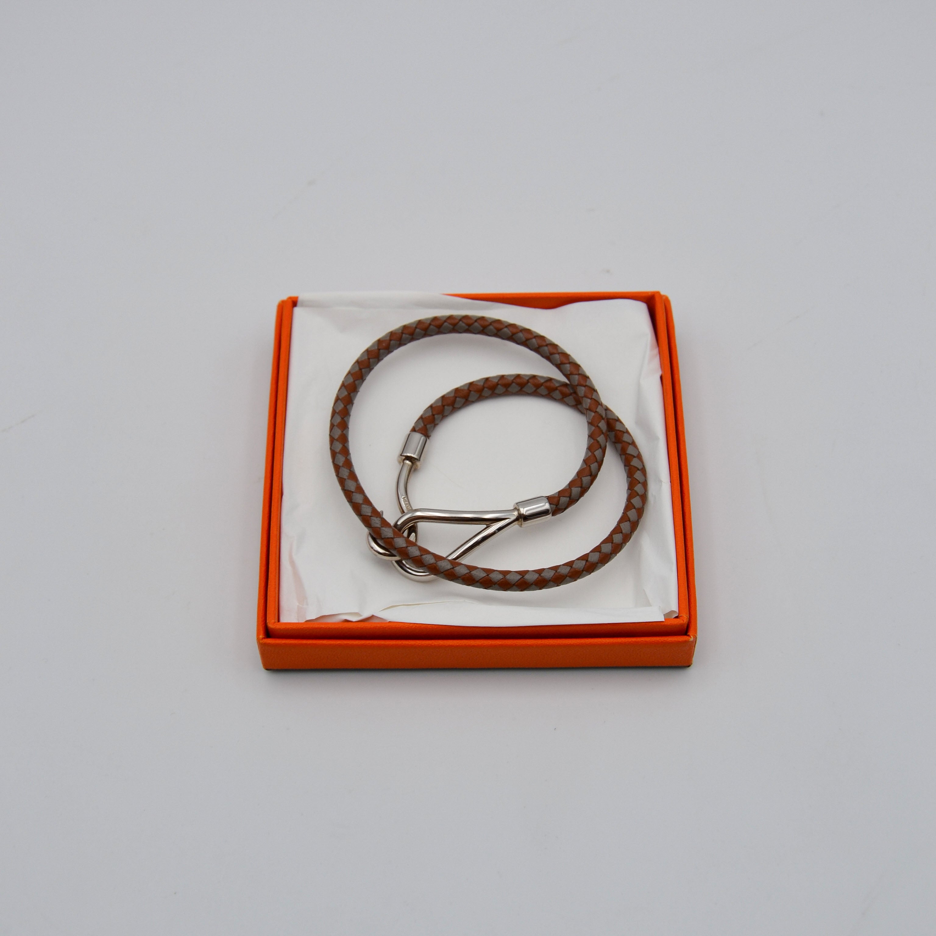 Pulsera Jumbo Hermès Vintage de Piel Trenzada