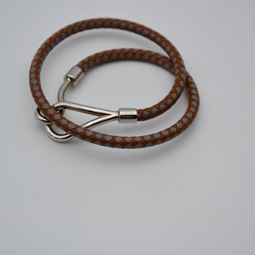 Pulsera Jumbo Hermès Vintage de Piel Trenzada