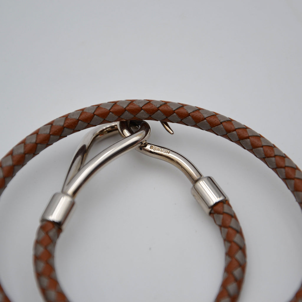 Pulsera Jumbo Hermès Vintage de Piel Trenzada