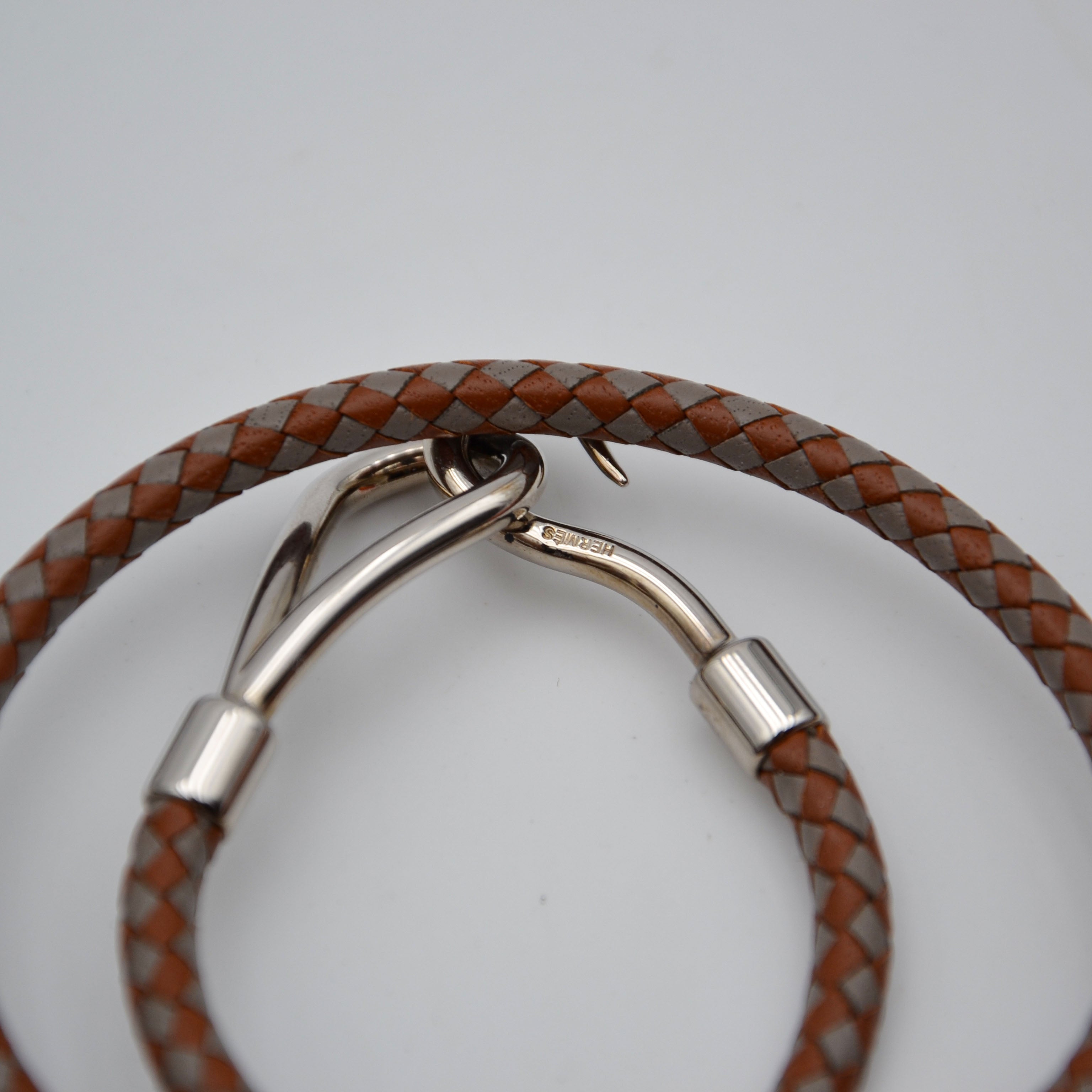 Pulsera Jumbo Hermès Vintage de Piel Trenzada