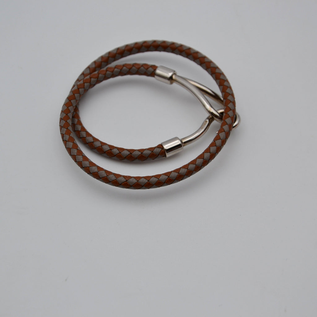 Pulsera Jumbo Hermès Vintage de Piel Trenzada