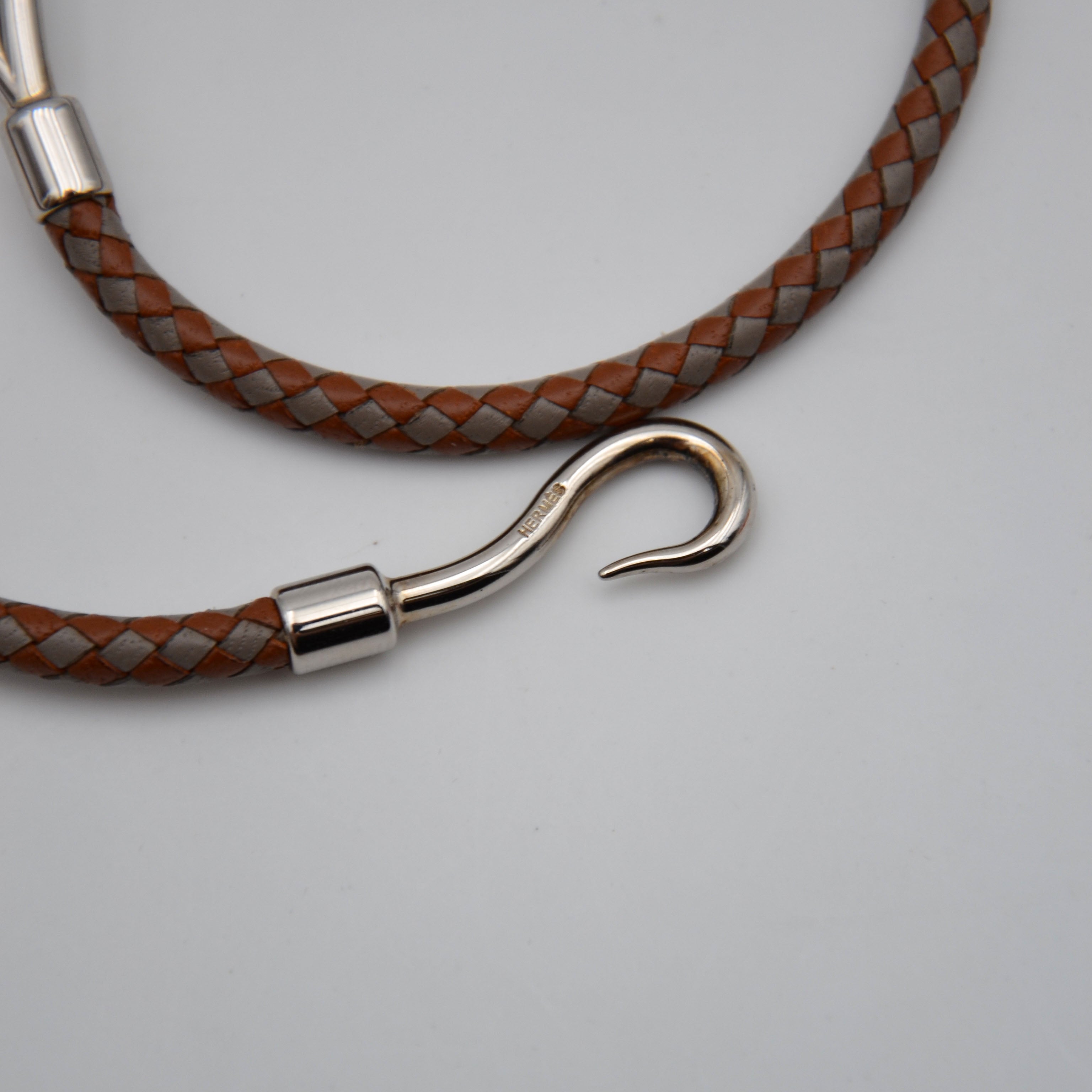 Pulsera Jumbo Hermès Vintage de Piel Trenzada