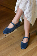 BALLERINES DAIM BLEUES CAYUMAS PETITE MENDIGOTE