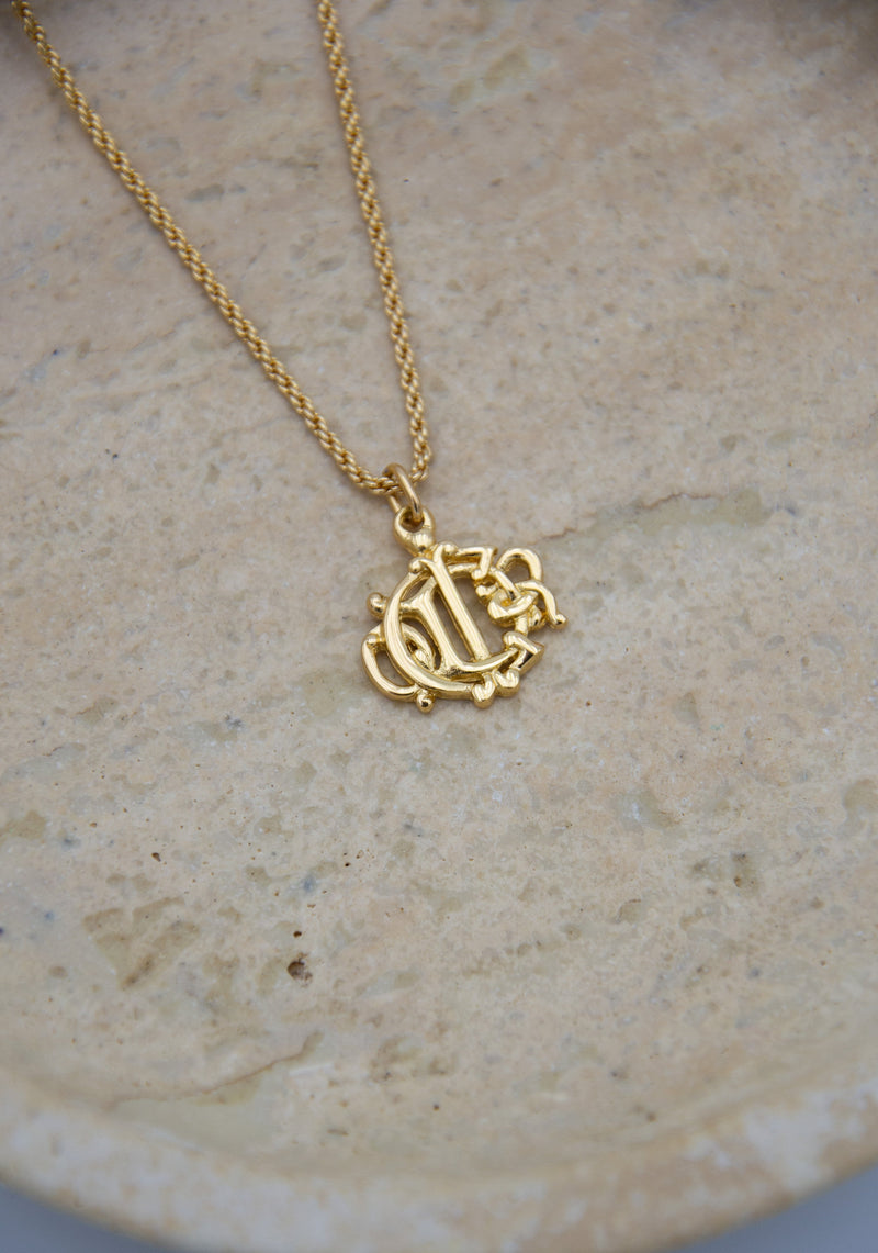 Christian Dior Vintage Necklace 1980S – Gothic Letters Pendant