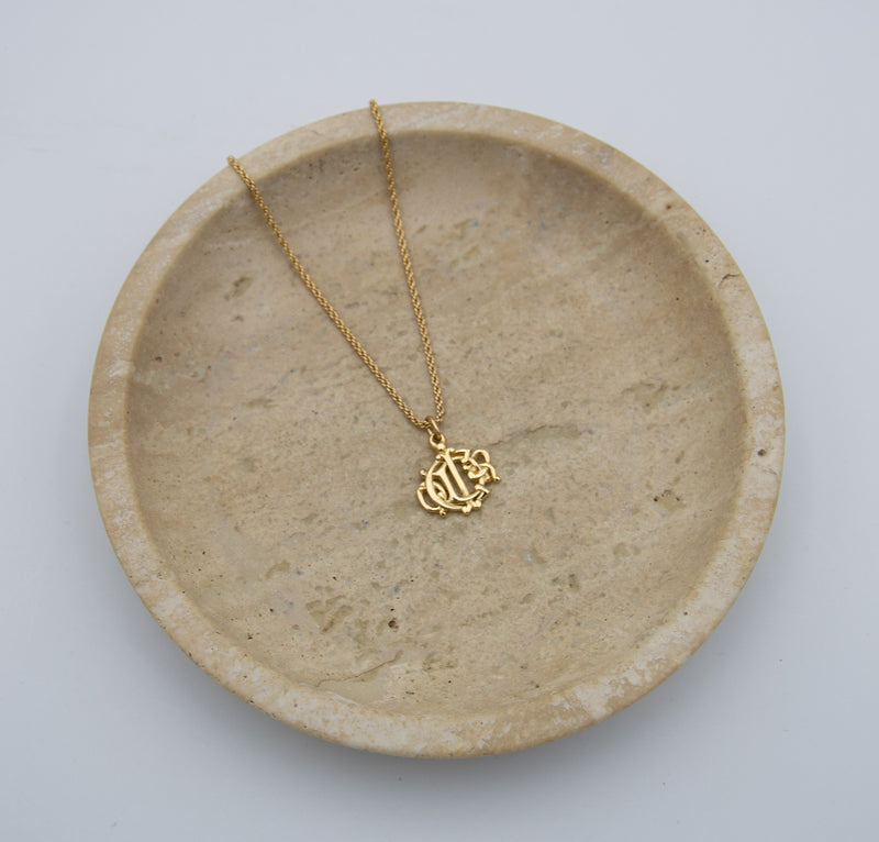 Christian Dior Vintage Necklace 1980S – Gothic Letters Pendant