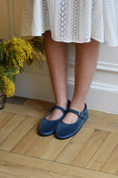 BALLERINES DAIM BLEUES CAYUMAS PETITE MENDIGOTE