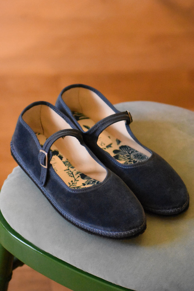 BALLERINES DAIM BLEUES CAYUMAS PETITE MENDIGOTE