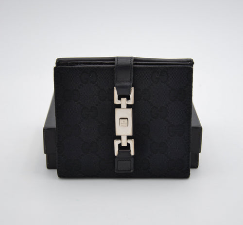 Portefeuille Gucci Vintage Toile Gg Noir · Fermoir Jackie