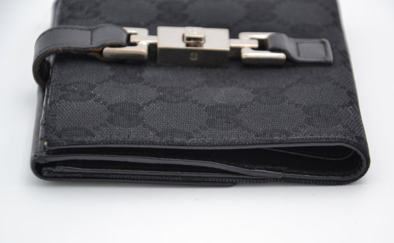 Cartera Gucci Vintage Con Cierre Jackie De Lona Gg Negra