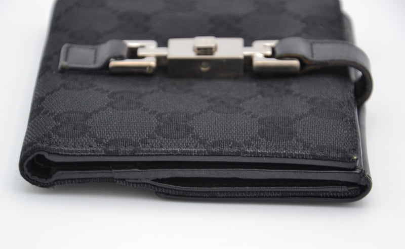 Cartera Gucci Vintage Con Cierre Jackie De Lona Gg Negra