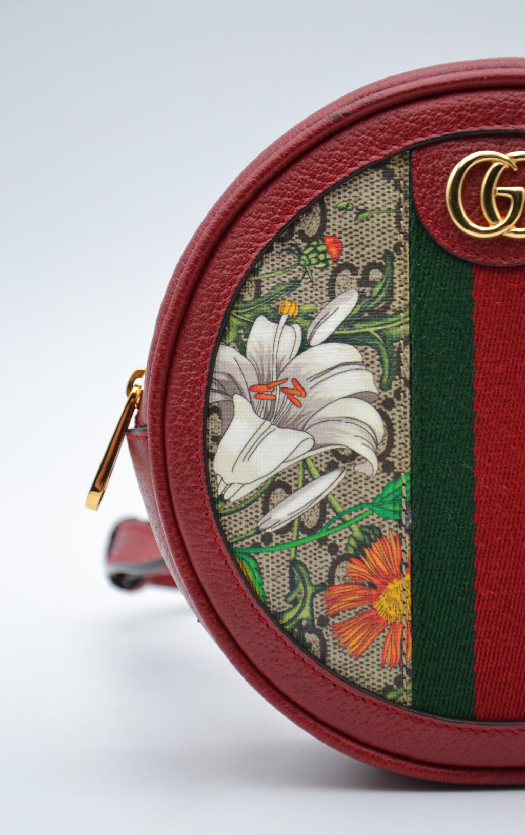 Red Gucci GG Supreme Floral Bloom Mini Backpack