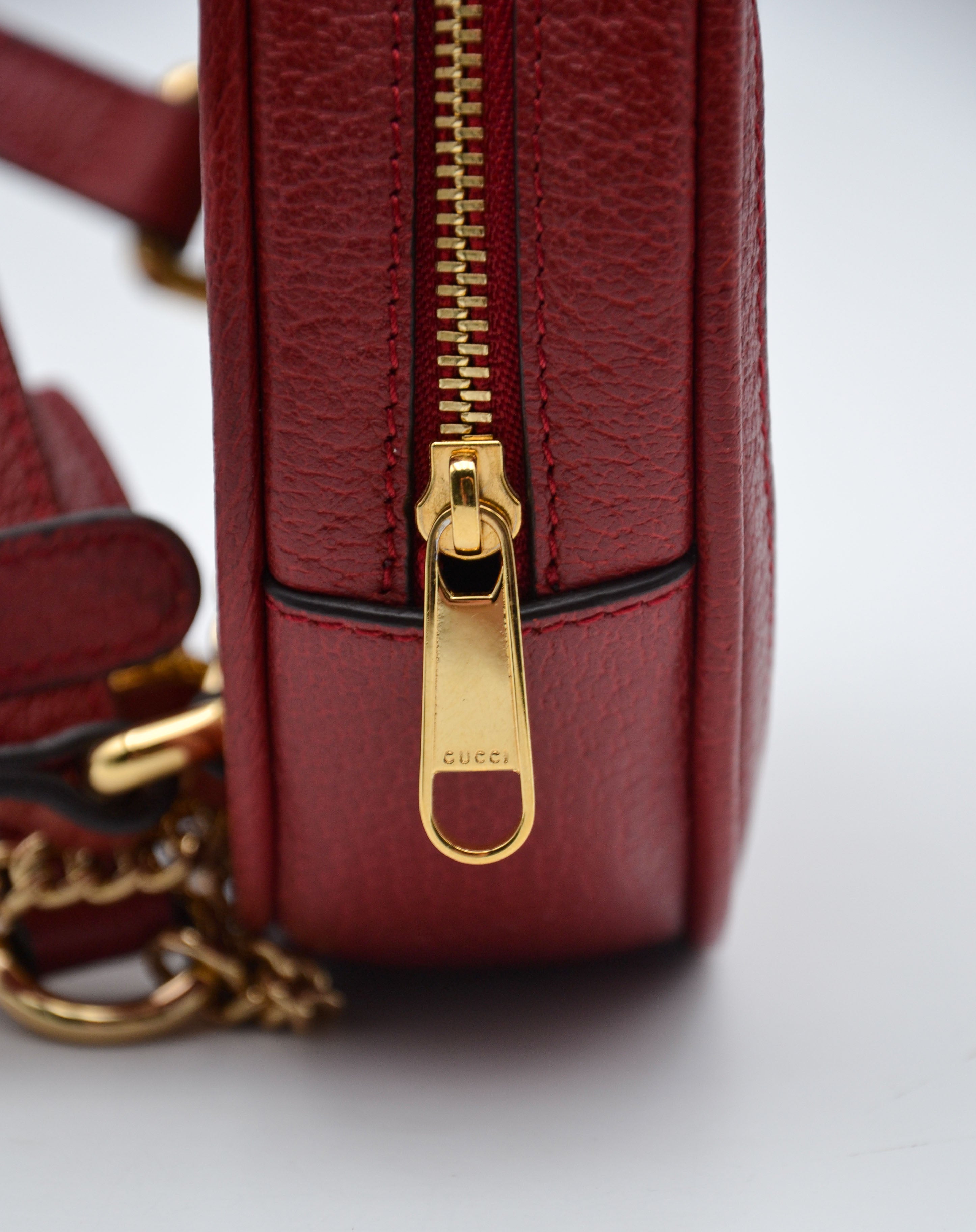 Red Gucci GG Supreme Floral Bloom Mini Backpack