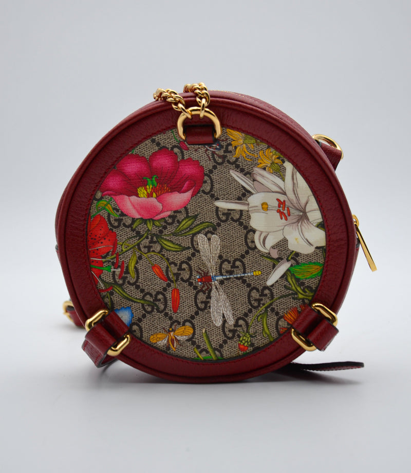 Gucci Gg Supreme Floral Bloom Mini Backpack Red