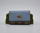 Llavero De Cuero Azul Pastel GG Marmont