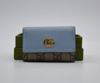 Gg Marmont Pastel Blue Leather Key Ring