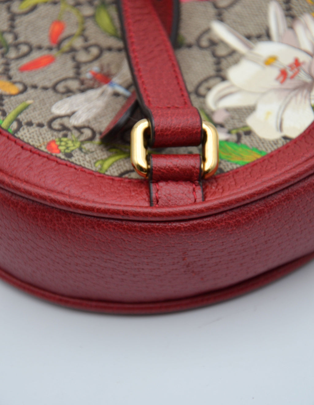 Red Gucci GG Supreme Floral Bloom Mini Backpack