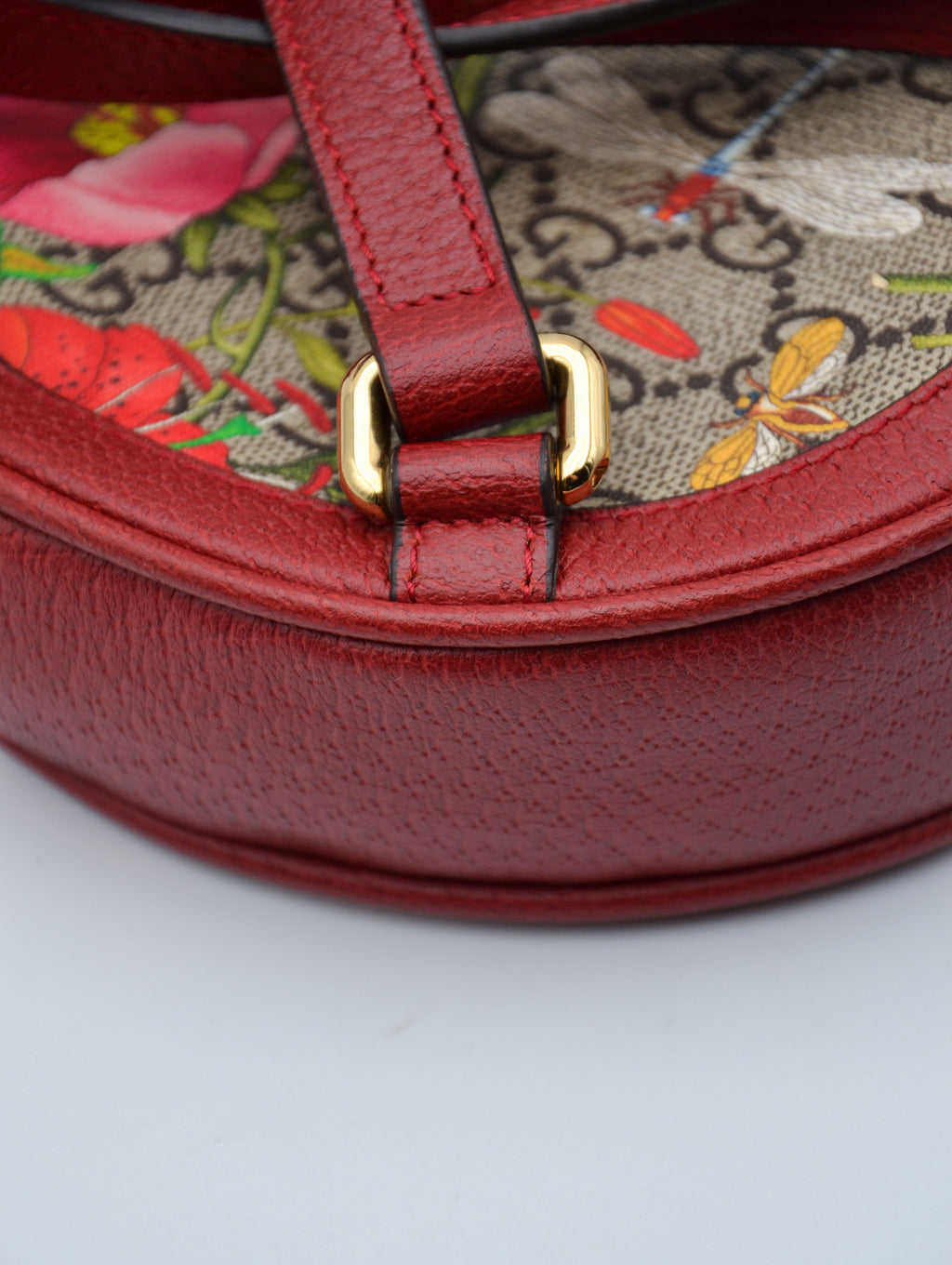 Red Gucci GG Supreme Floral Bloom Mini Backpack