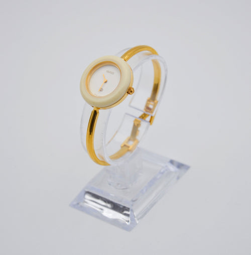 Montre Bezel Femme Beige Quartz