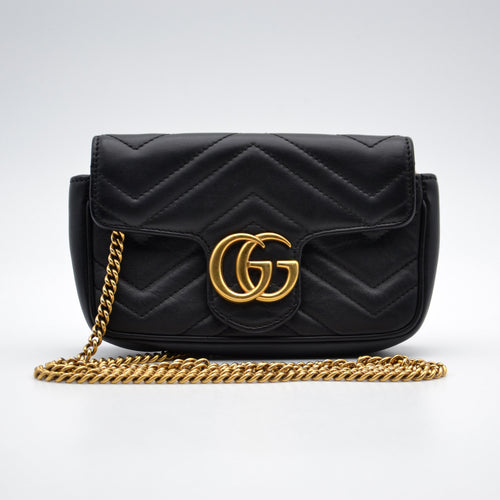 Sac Gucci Gg Marmont Super Mini Matelassé Noir
