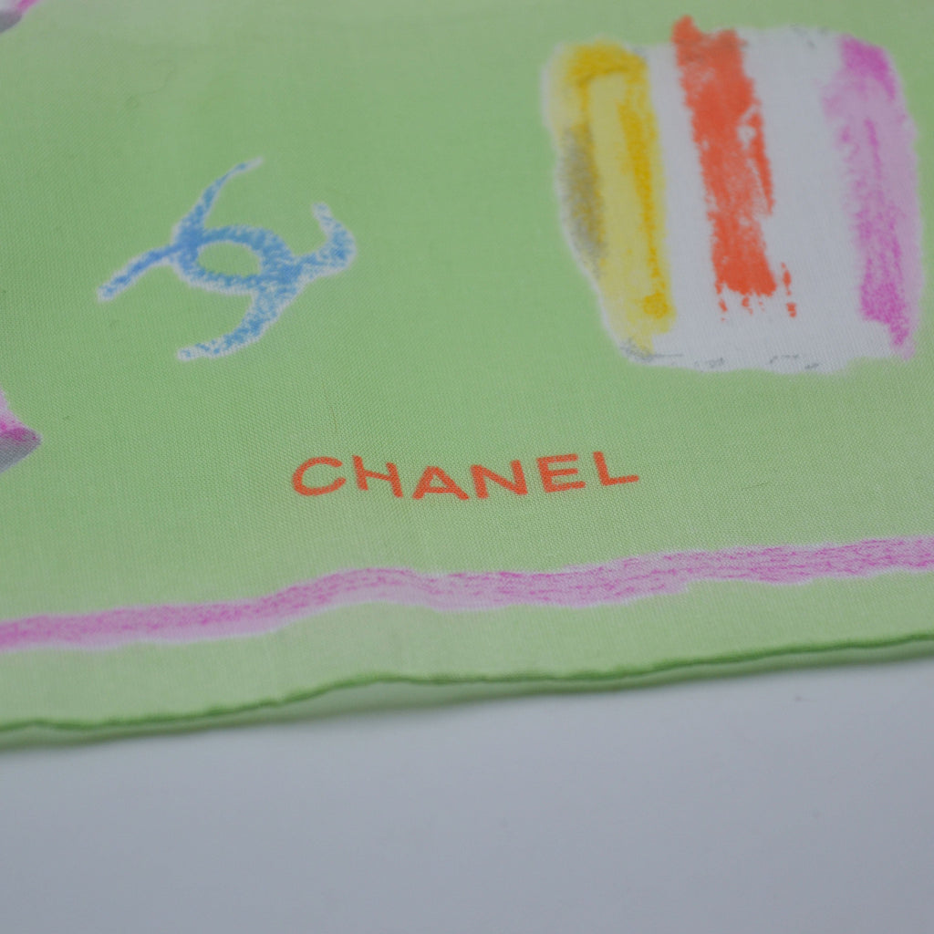 Foulard Chanel Coton Vert Pastel