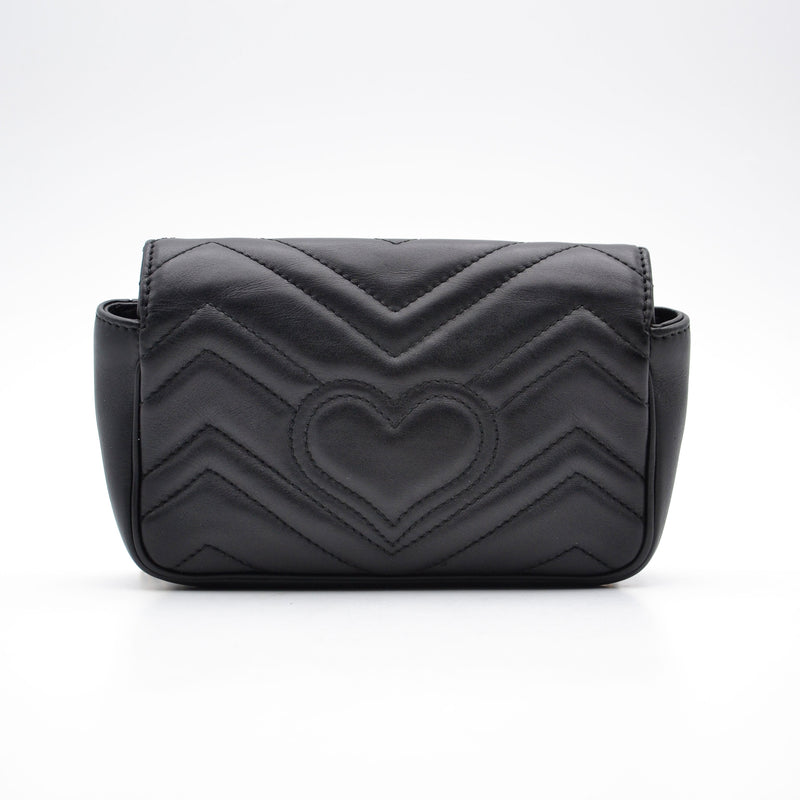 Gucci Gg Marmont Super Mini Quilted Bag Black