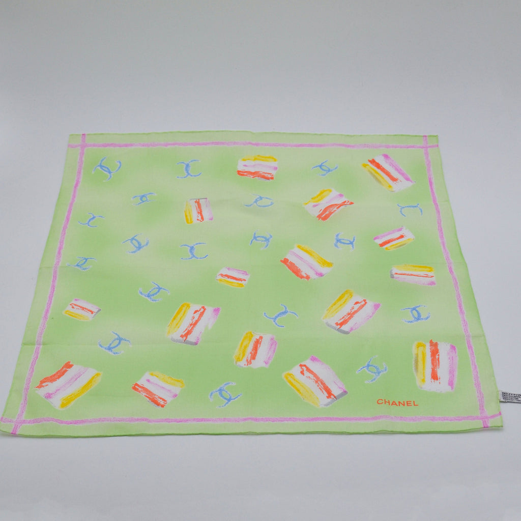 Foulard Chanel Coton Vert Pastel