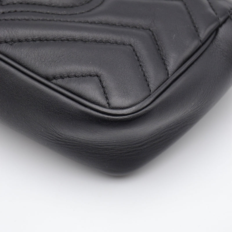 Gucci Gg Marmont Super Mini Quilted Bag Black