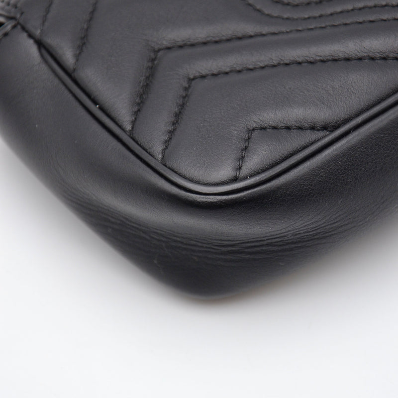 Gucci Gg Marmont Super Mini Quilted Bag Black