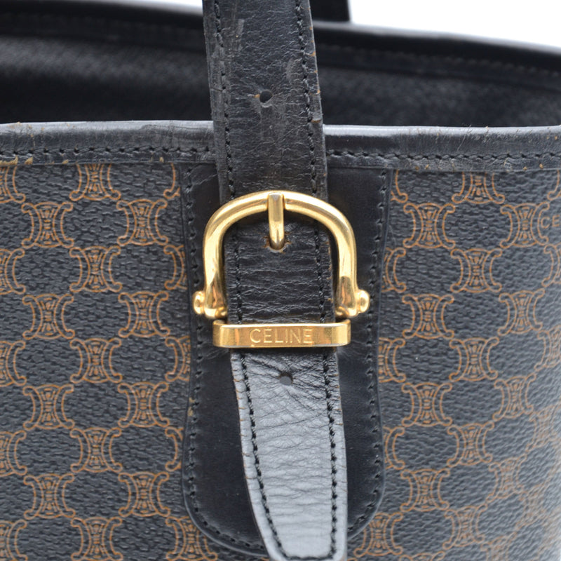 Céline Macadam Tote Bag Black Coated Canvas
